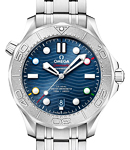 Seamaster Diver 300m 42mm Automatic in Steel on Steel Bracelet with Blue Dial