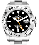 Explorer II 42mm in Steel on Oyster Bracelet with Bleck Dial