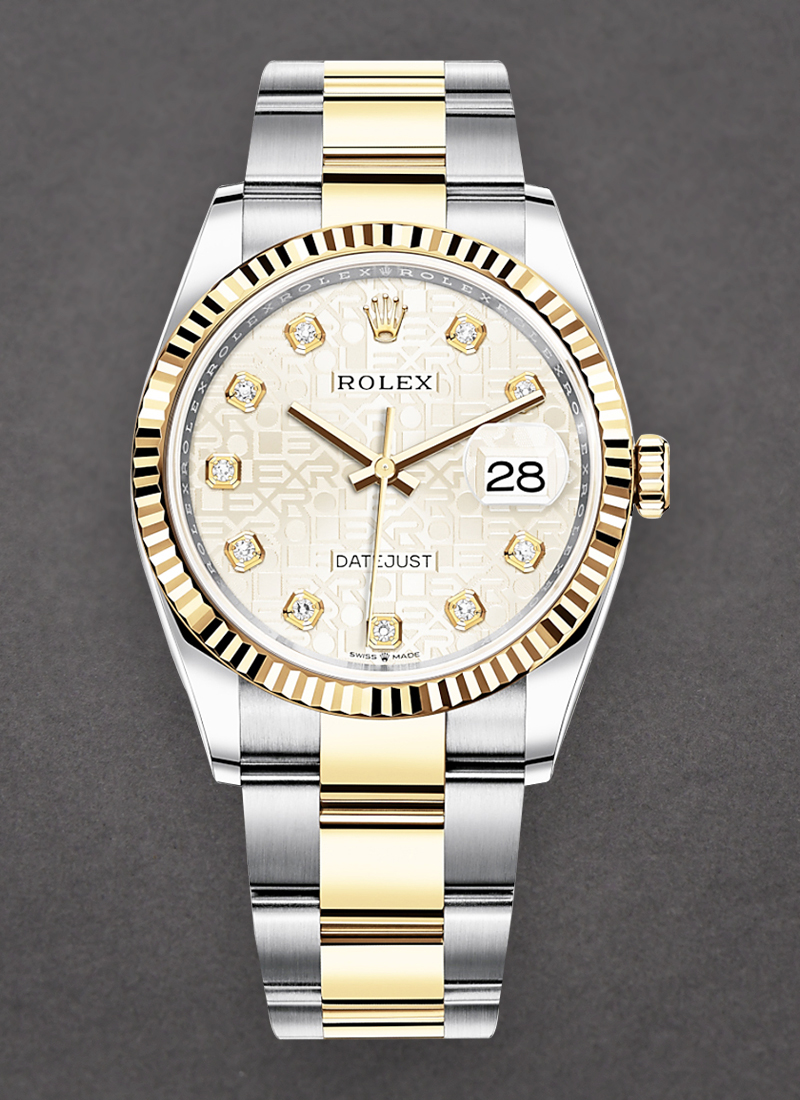 Pre-Owned Rolex Datejust 36mm in Steel with Yellow Gold Fluted Bezel