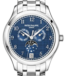 Complications Annual Calendar 38mm in Steel on Steel Bracelet with Blue Dial