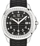 Aquanaut Luce 5267 Ladies in Steel with Diamond Bezel on Black Rubber Strap with Black Aquanaut Pattern Dial