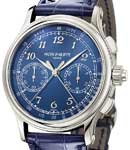 5370P Grand Complications Split Second Chrono in Platinum on Blue Alligator Leather Strap with Blue Dial