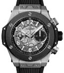 Big Bang Unico in Titanium with Black Ceramic Bezel on Black Rubber Strap with Skeleton Dial