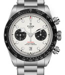 Heritage Black Bay Chrono in Steel with Black Bezel on Steel Bracelet with White Dial