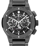Classic Aerofusion 45mm  in Black Ceramic on Black Ceramic Bracelet with Skeleton Dial