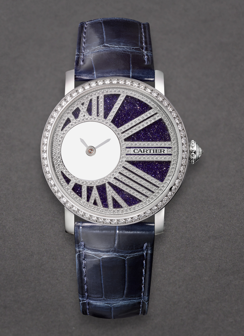 Cartier Rotonde de Cartier Mysterious in White Gold with Diamond Bezel