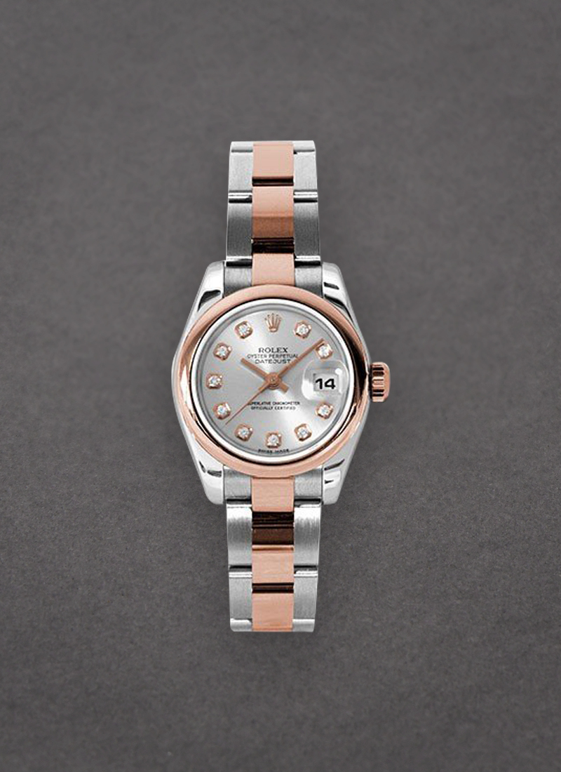 Pre-Owned Rolex Lady Datejust in Steel with Rose Gold Smooth Bezel