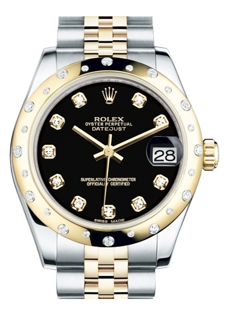 Pre-Owned Rolex Datejust 31mm Midsize in Steel with Yellow Gold Smooth Bezel