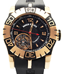 Easy Diver Tourbillion 46mm in Rose Gold on Black Rubber Strap with Black Dial