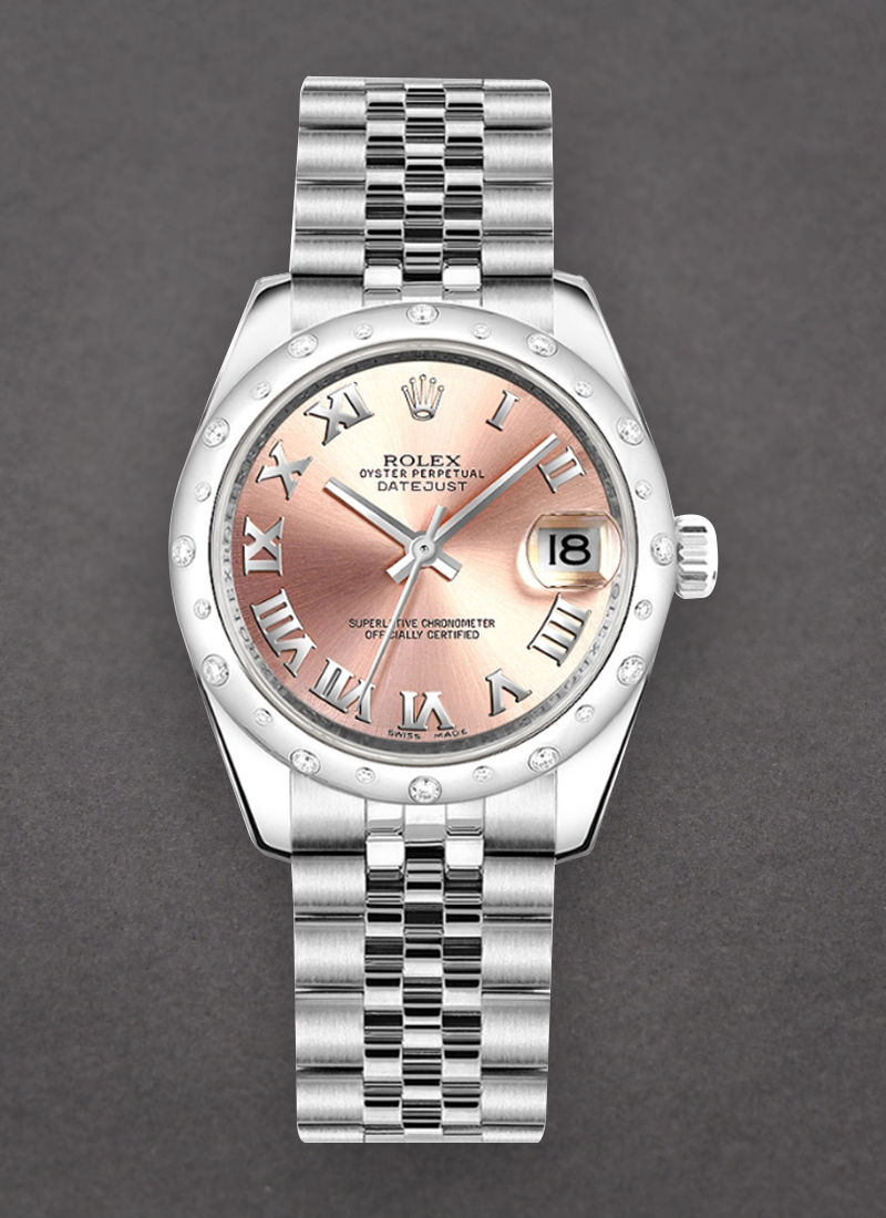 Pre-Owned Rolex DateJust 31mm in Steel with Scattered Diamond Bezel