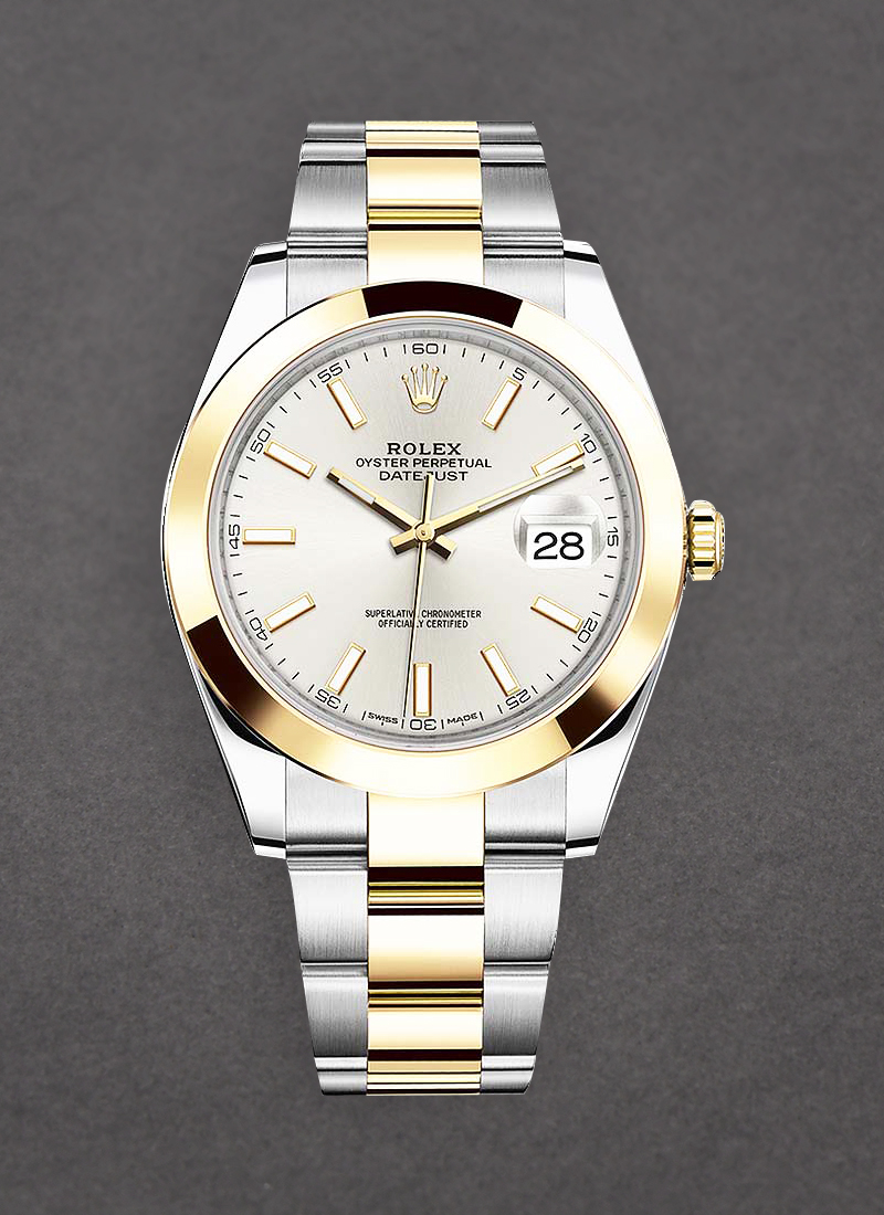 Pre-Owned Rolex Datejust 41mm in Steel with Yellow Gold Smooth Bezel