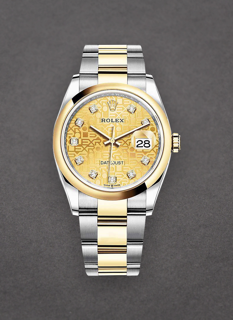 Pre-Owned Rolex Datejust 36mm in Steel with Yellow Gold Smooth Bezel