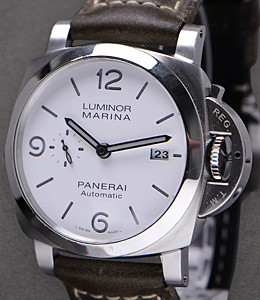 PAM 1314 - Luminor 3 Days in Steel on Green Leather Strap with White Dial
