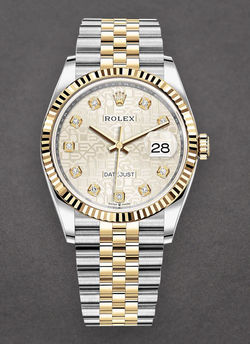 Pre-Owned Rolex Datejust 36mm in Steel with Yellow Gold Fluted Bezel