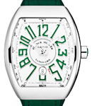 VanGuard 45mm in Steel on Green Rubber Strap with White Dial