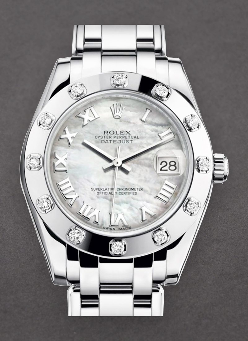 Pre-Owned Rolex Masterpiece Midsize White Gold with 12 Diamond Bezel