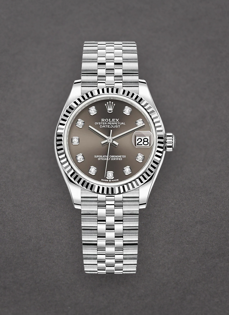 Rolex Unworn Mid Size 31mm Datejust in Steel with Fluted Bezel