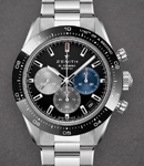 Chronomaster Sport 41mm in Steel with Black Bezel on Steel Bracelet with Black Dial
