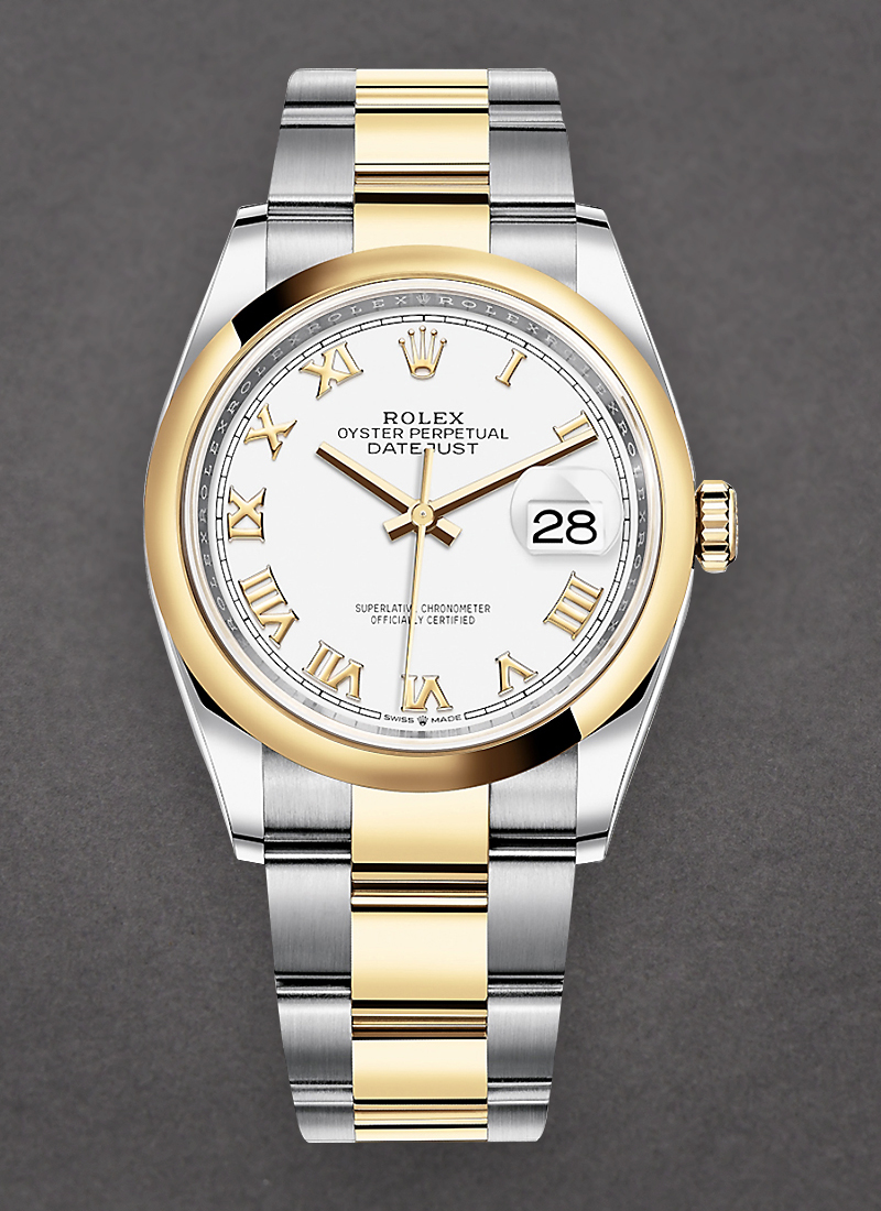 Pre-Owned Rolex Datejust 36mm in Steel with Yellow Gold Smooth Bezel