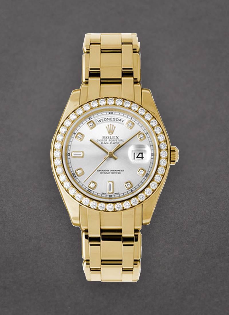 Pre-Owned Rolex Masterpiece Day Date in Yellow Gold with Diamond Bezel