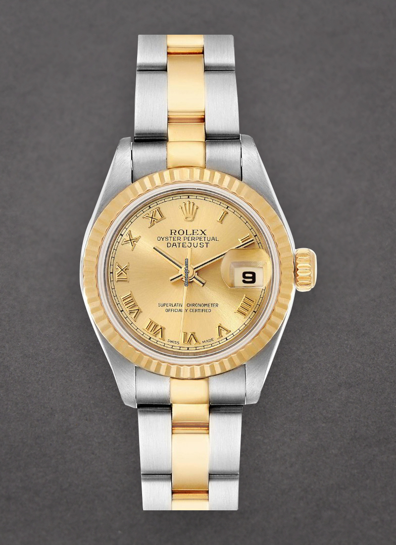 Pre-Owned Rolex Datejust 26mm in Steel with Yellow Gold Fluted Bezel