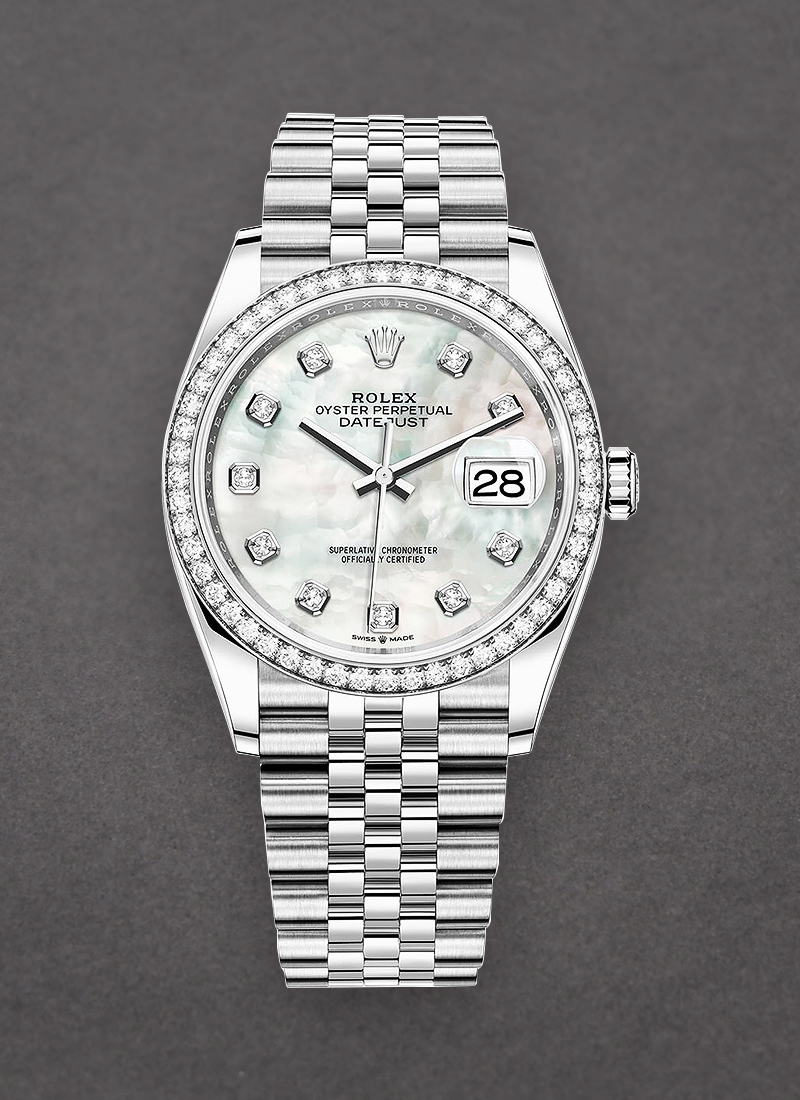 Pre-Owned Rolex Datejust 36mm in Steel with Diamond Bezel