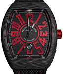 Vanguard 45mm in Black Carbon on Black Rubber Strap with Black Dial - Red Arabic Markers