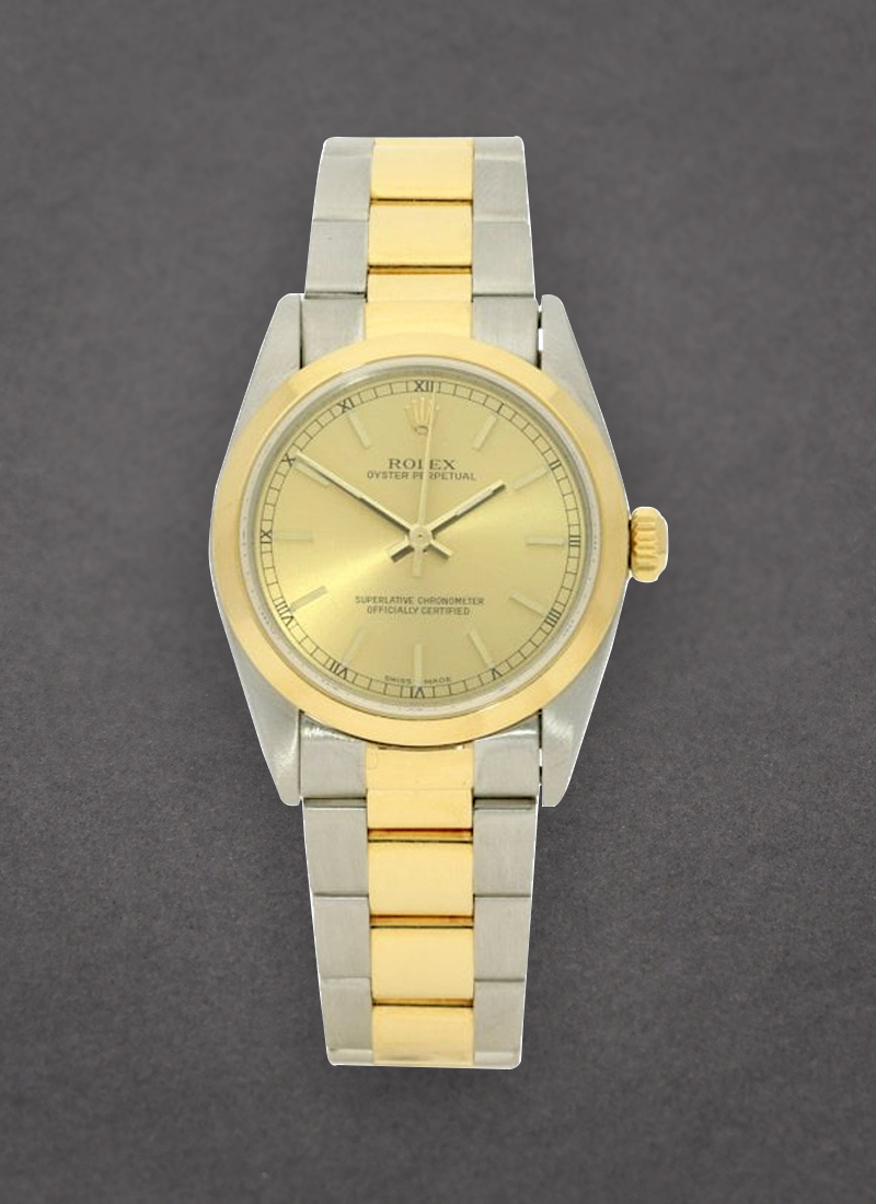 Pre-Owned Rolex Mid Size 31mm Date in Steel with Yellow Gold Smooth Bezel