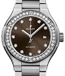 Classic Fusion 33mm Quartz in Titanium with Diamond Bezel on Titanium Bracelet with Brown Diamond Dial
