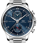 Portuguese Yacht Club Chronograph in Steel on Steel Bracelet with Blue Dial