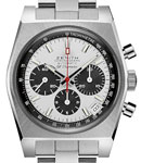 EI Primero Chronomaster 37mm Automatic in Steel on Steel Bracelet with White Dial - Black Subdials