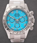 Daytona 40mm in White Gold on Bracelet with Turquoise Dial- RARE