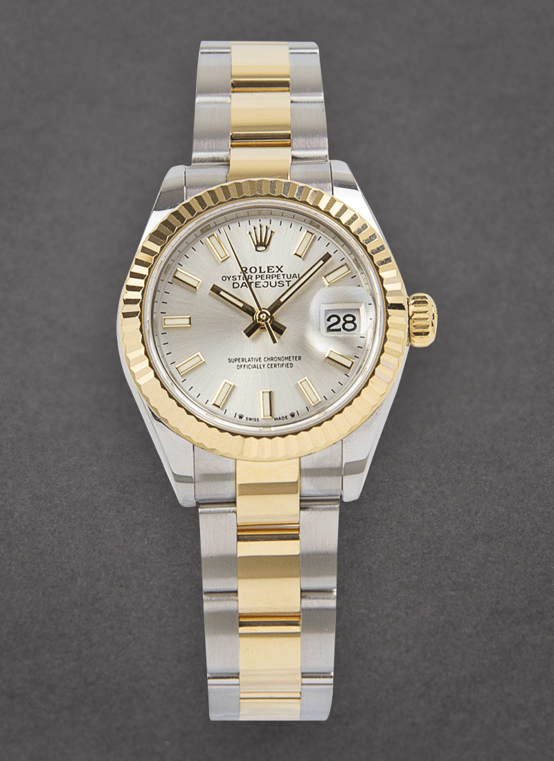 Pre-Owned Rolex Datejust 28mm in Steel with Yellow Gold Fluted Bezel