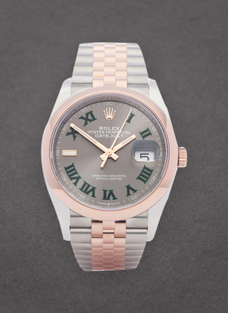 Rolex Unworn Datejust 36m in Steel with Rose Gold Domed Bezel