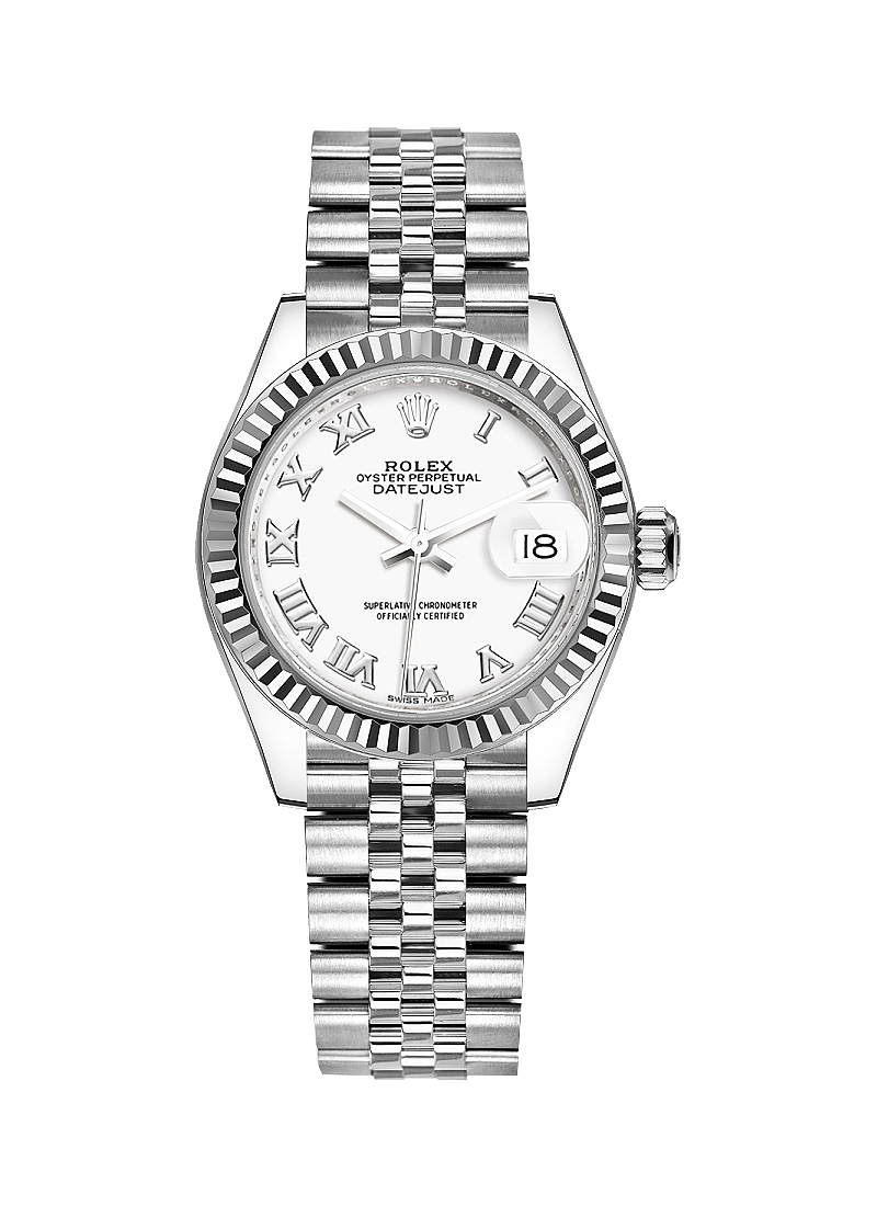 Pre-Owned Rolex Ladies Datejust 28mm in Steel with Fluted Bezel