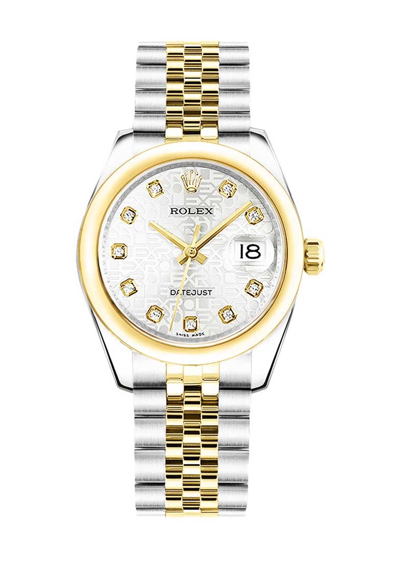 Pre-Owned Rolex Datejust 31mm in Steel with Yellow Gold Domed Bezel
