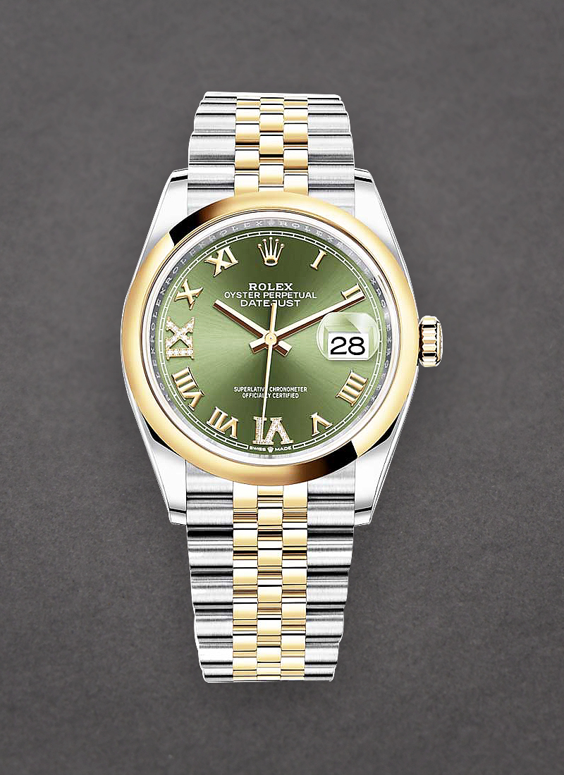 Pre-Owned Rolex Datejust 36mm in Steel with Yellow Gold Smooth Bezel