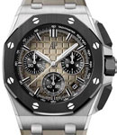 Royal Oak Offshore Chronograph in Steel on Taupe Rubber Strap with Smoked Taupe Mega Tapisserie Dial