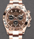 Everose Cosmograph Daytona Men's 116505 in Rose Gold on Oyster Bracelet with Chocolate Dial