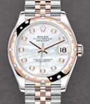 Mid Size Datejust 31mm in Steel with Rose Gold 24 Diamond Bezel on Jubilee Bracelet with MOP Diamond Dial