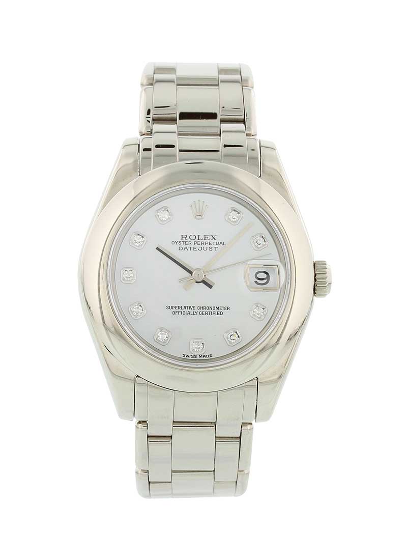 Pre-Owned Rolex Masterpiece Pearlmaster in White Gold with Smooth Bezel