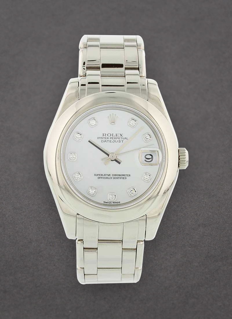 Pre-Owned Rolex Masterpiece Pearlmaster in White Gold with Smooth Bezel