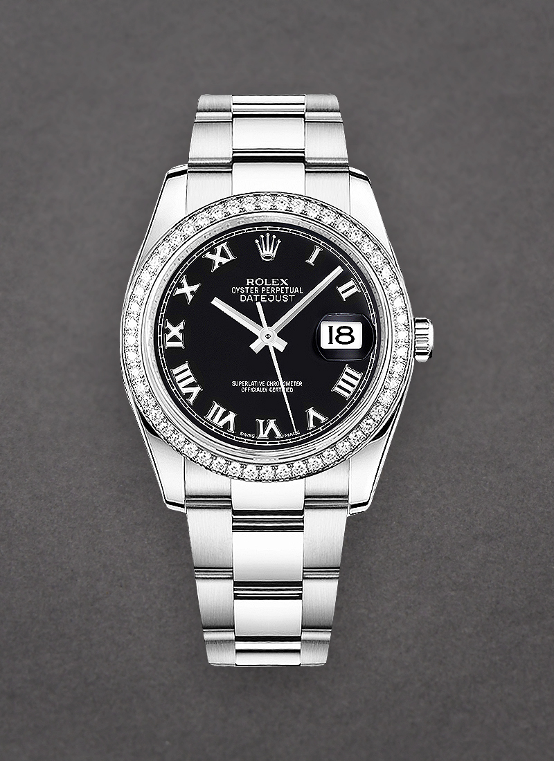 Pre-Owned Rolex Datejust 36mm in Steel with Diamond Bezel