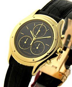 Cougar Chronograph in Yellow Gold Yellow Gold on Strap with Black Dial