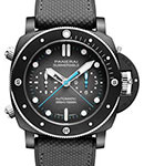 Pam 1208 - Submersible Chrono Flyback Jimmy Chin Xperience Edition in Titanium on Grey Anthracite Strap with Grey Dial - L.E. 14 Piece