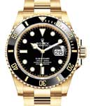 Submariner 41mm in Yellow Gold with Black Ceramic Bezel on Bracelet with Black Dial