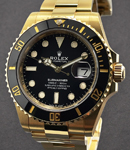 Submariner 41mm in Yellow Gold with Black Ceramic Bezel on Bracelet with Black Dial