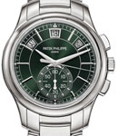 5905/1A Annual Calendar Chronograph in Steel on Steel Bracelet with Green Dial