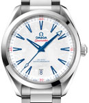 Aqua Terra 150M Co-Axial Master Chronometer 41mm Beijing 2022 in Steel on Steel Bracelet with White Ceramic Dial
