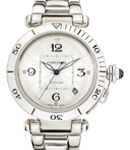 Pasha 38mm in White Gold on White Gold Bracelet with Silver Dial